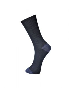 Donker blauwe katoenen sokken met zoolkussentjes.